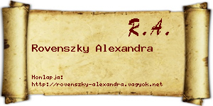 Rovenszky Alexandra névjegykártya